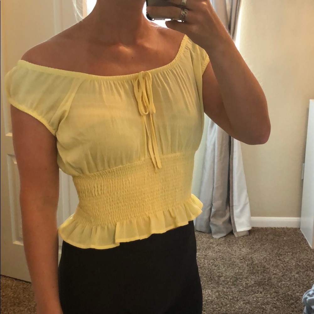 Yellow crop top